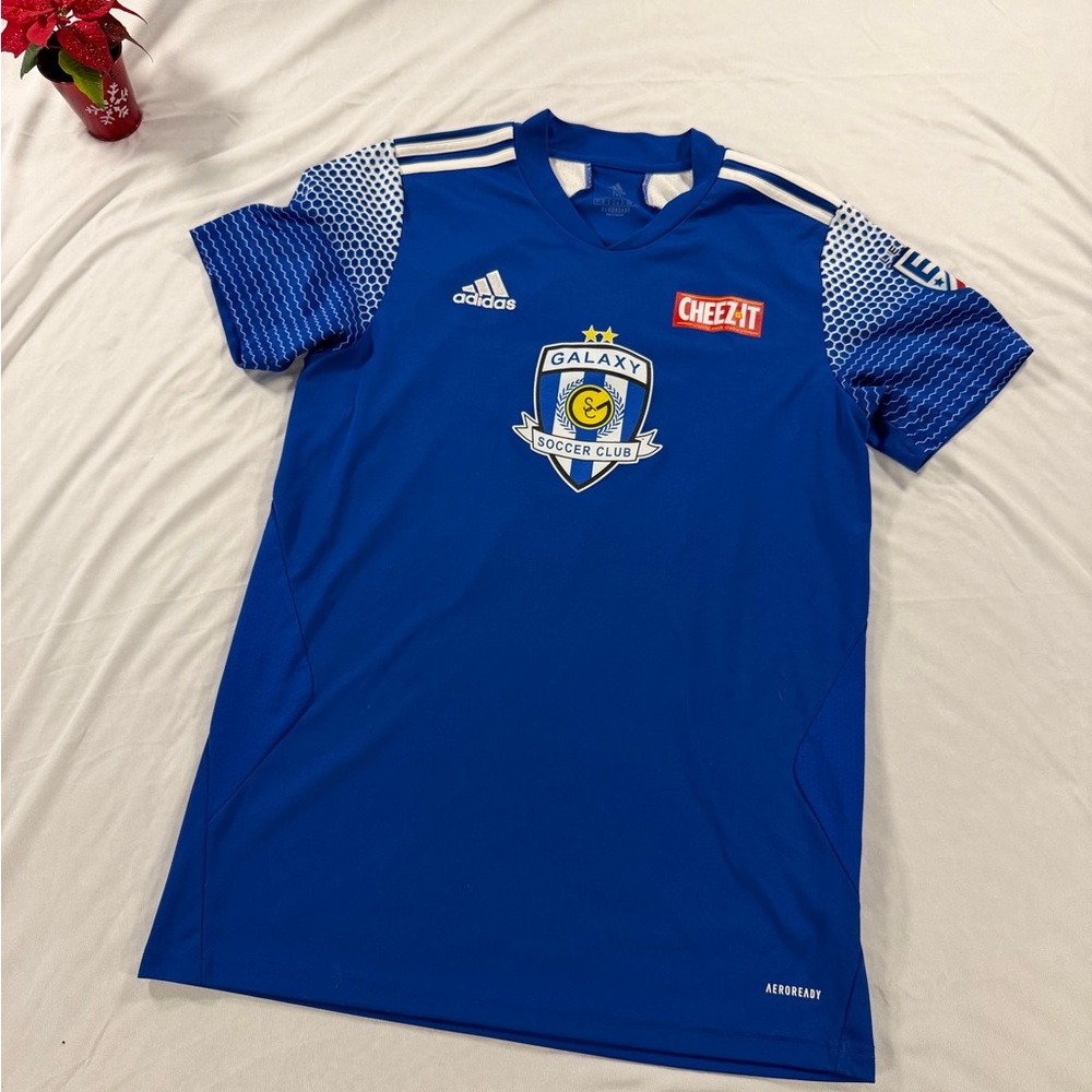 Adidas Cheez It Galaxy Soccer Club Jersey #40 Blue Size M Athletic Light